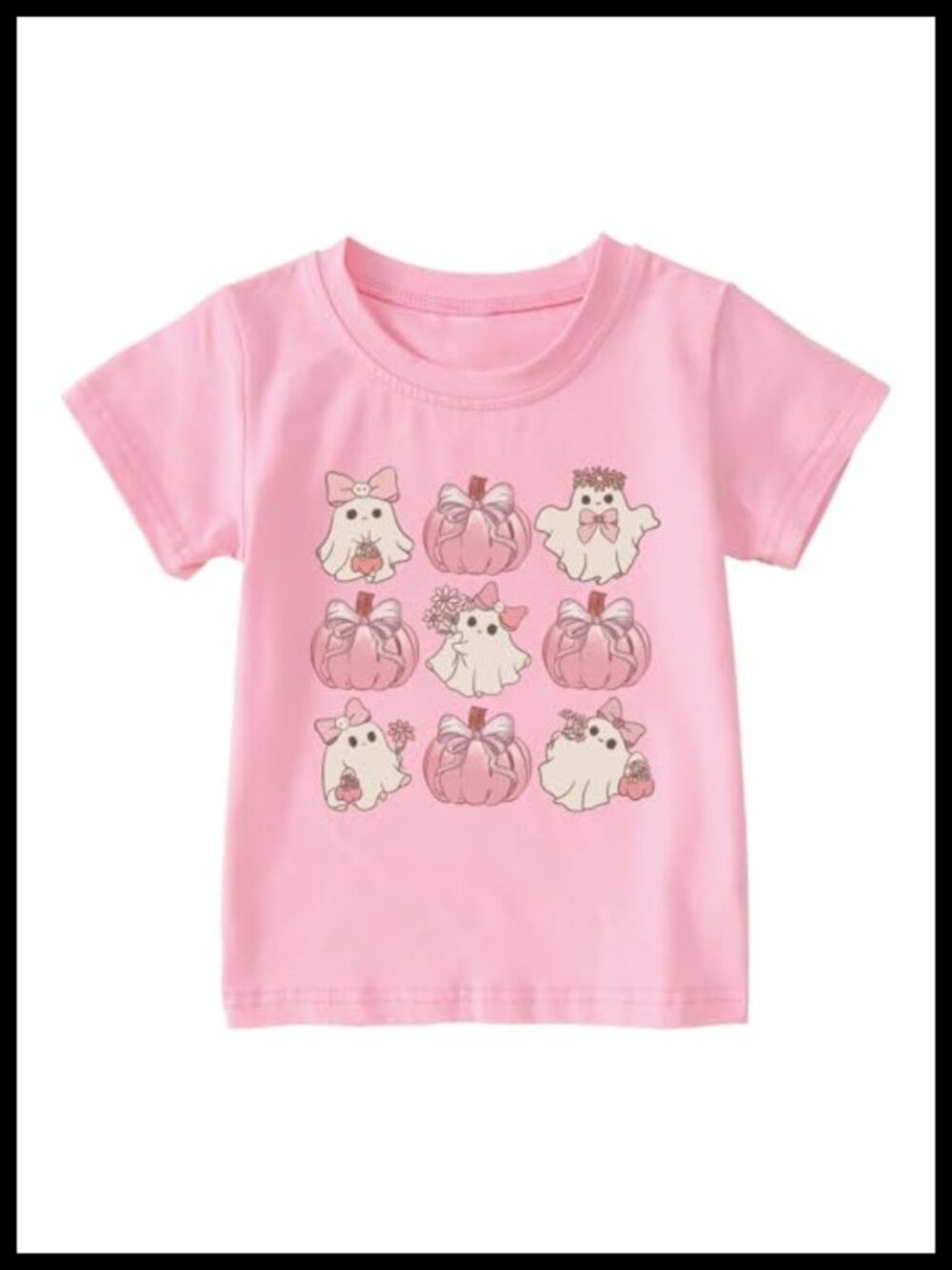 Toddler Girls Halloween T-Shirt 100% Cotton Crew Neck Short Sleeve Tee